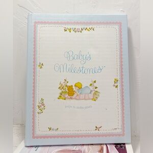 Vintage 70s Hardcover Detailed Baby Journal Unused with Coloured Illustrations